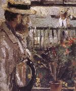 Berthe Morisot Detail of  The man at the Huaiter Island oil on canvas